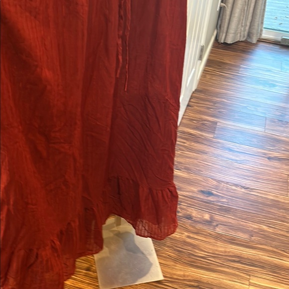 BloomChic Copper Colored Maxi Dress with 3/4 With Flutter Sleeve - Picture 11 of 11